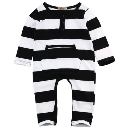 Canrulo Kids Baby Girls Boys Autumn Romper Striped Long Sleeve Button Closure Outfits Black 0-6 Months
Canrulo Kids Baby Girls Boys Autumn Romper Striped Long Sleeve Button Closure Outfits Black 0-6 Months