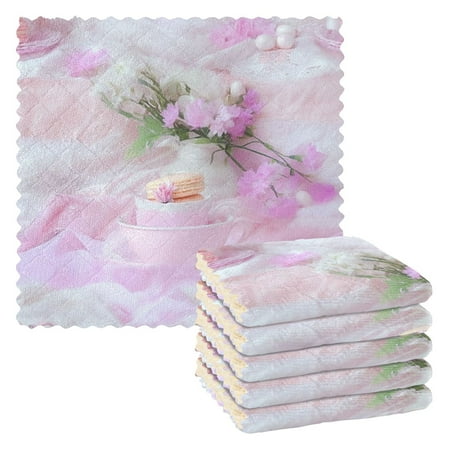 6 Pack Kitchen Dish Towels 11 Inch x 11 Inch Reusable Cleaning Cloths for Washing Dishes Dish Cloths for Drying Dishes Pink and White Table Setting
6 Pack Kitchen Dish Towels 11 Inch x 11 Inch Reusable Cleaning Cloths for Washing Dishes Dish Cloths for Drying Dishes Pink and White Table Setting