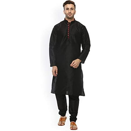 Royal Kurta Men s Kurta Pyjama Set (42 Entire Black)