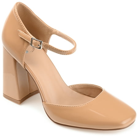 Journee Collection Womens Hesster Mary Jane Mid Block Heel Square Toe Pumps