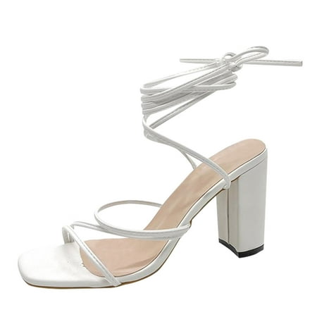 Womens Sandals Fashion Womens Chunky High Heels Breathable Lace Up Shoes Casual Sandals Women S Sandals Pu White 38
Womens Sandals Fashion Womens Chunky High Heels Breathable Lace Up Shoes Casual Sandals Women S Sandals Pu White 38