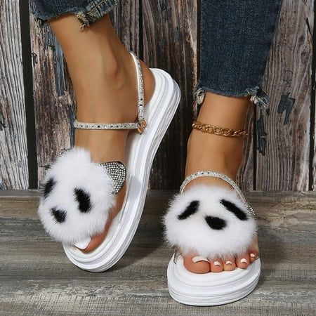 uikmnh Slippers for Women Cartoon Plush Bear Rhinestone Open Toe Platform Sandals White 8 
uikmnh Slippers for Women Cartoon Plush Bear Rhinestone Open Toe Platform Sandals White 8
