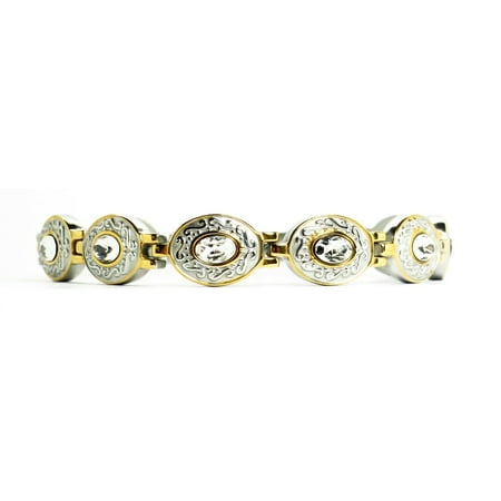 Daisies - Stainless Steel Magnetic Therapy Bracelet - NEW!