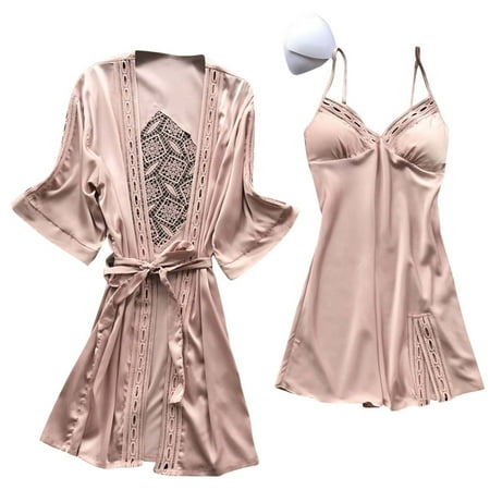 Women s Satin Robe Set 2 Piece Soft Pajamas Sets Cami Slip Dress Nightgown and Silk Robes Nightwear Lounge Wear
Women s Satin Robe Set 2 Piece Soft Pajamas Sets Cami Slip Dress Nightgown and Silk Robes Nightwear Lounge Wear