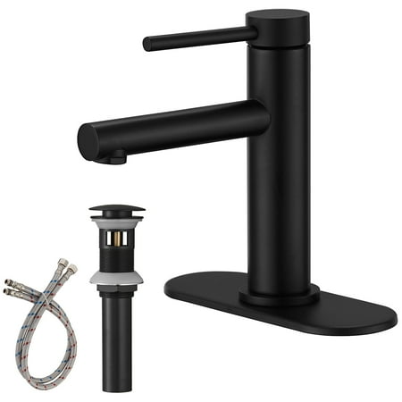 Officery Single Hole Single-Handle Bathroom Faucet in Matte Black