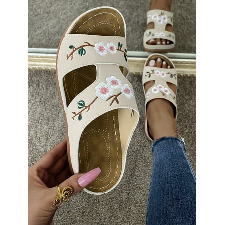SHYWJJ Sandals Women Platform Embroidered Flowers Wedge Slippers Fashion Ladies Flat Flower Slippers Roman Style Spring And Summer Sandals Womens Sandals
SHYWJJ Sandals Women Platform Embroidered Flowers Wedge Slippers Fashion Ladies Flat Flower Slippers Roman Style Spring And Summer Sandals Womens Sandals