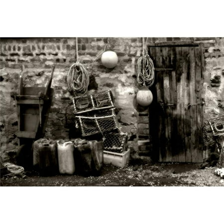 Posterazzi DPI1824230LARGE Fishing Hut & Supplies Poster Print by John Short, 36 x 24 - Large