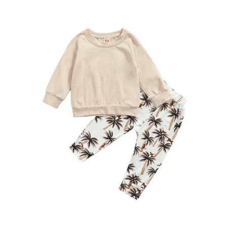 Sunisery 2Pcs Newborn Baby Girls Boys Outfits Long Sleeve Tops Sweatshirt Coconut Palm Print Pants Outfits Set Beige 6-12 Months
Sunisery 2Pcs Newborn Baby Girls Boys Outfits Long Sleeve Tops Sweatshirt Coconut Palm Print Pants Outfits Set Beige 6-12 Months