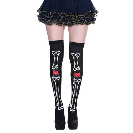 Qxutpo Socks for Women Funny Long Tube Silk Over Knee High Tube Printed Socks
