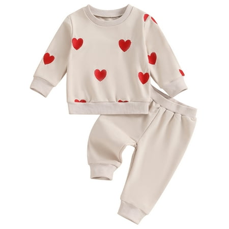 Wallarenear Valentines Day Baby Girls Outfits Love Heart Print Pullover Tops Sweatpants
Wallarenear Valentines Day Baby Girls Outfits Love Heart Print Pullover Tops Sweatpants