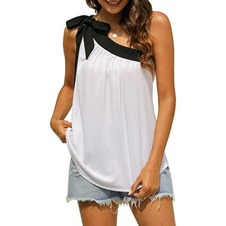 lystmrge Cute plus Size Clothing Women Pajama Tops plus Size Flattering Tops for Women Women Summer Casual Top One Shoulder Top Bow Tie Bow Sleeveless Blouse Solid Color Matching Shirt Top
lystmrge Cute plus Size Clothing Women Pajama Tops plus Size Flattering Tops for Women Women Summer Casual Top One Shoulder Top Bow Tie Bow Sleeveless Blouse Solid Color Matching Shirt Top