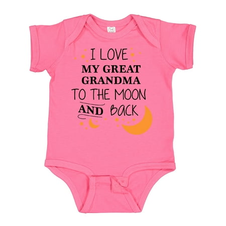 Inktastic I Love My Great Grandma to the Moon and Back Gift Baby Boy or Baby Girl Bodysuit
Inktastic I Love My Great Grandma to the Moon and Back Gift Baby Boy or Baby Girl Bodysuit
