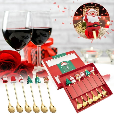 loopsun Home Decorations for Christmas 6PCS Stainless Steel Christmas Spoon Gift Set Dessert Spoon Fork Coffee Spoon Christmas Pendant Spoon Tableware Set
loopsun Home Decorations for Christmas 6PCS Stainless Steel Christmas Spoon Gift Set Dessert Spoon Fork Coffee Spoon Christmas Pendant Spoon Tableware Set