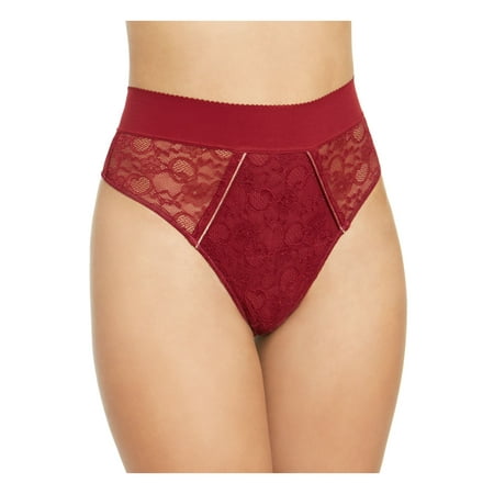 INC Intimates Maroon Lace Solid Everyday Thong Size: M