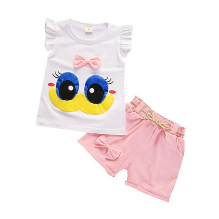 EHTMSAK Infant Baby Toddler Children Girl 2PCS Outfits Clothing Set Ruffle Tank Top and Bow Shorts Set Summer Cartoon Print Sleeveless White 3M-4Y 90/M
EHTMSAK Infant Baby Toddler Children Girl 2PCS Outfits Clothing Set Ruffle Tank Top and Bow Shorts Set Summer Cartoon Print Sleeveless White 3M-4Y 90/M