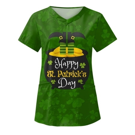 REORIAFEE St. Patrick s Day Scrub Tops for Women Cute Gnome 3D Print Nurse Working Uniforms V Neck Short Sleeve Holiday Shirt St Patricks Day Sweatshirt Short Sleeve Working Uniform Blouse Black L
REORIAFEE St. Patrick s Day Scrub Tops for Women Cute Gnome 3D Print Nurse Working Uniforms V Neck Short Sleeve Holiday Shirt St Patricks Day Sweatshirt Short Sleeve Working Uniform Blouse Black L