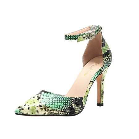 High Heels for Women Business Shoes for Women Buckle High Heels Shoes Thick Heel Single Shoes High Heels Pu Green 40
High Heels for Women Business Shoes for Women Buckle High Heels Shoes Thick Heel Single Shoes High Heels Pu Green 40