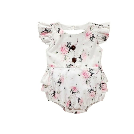 EHTMSAK Newborn Infant Baby Flutter Sleeve Floral Jumpsuit for Girl Summer Clothes Romper White 0-12M 70
EHTMSAK Newborn Infant Baby Flutter Sleeve Floral Jumpsuit for Girl Summer Clothes Romper White 0-12M 70
