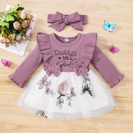 PatPat Newborn Baby Girls Mesh Dress with Headband Set Flutter Sleeve Bowknot Ribbed Top Butterfly Embroidered Tutu Dress Infant Flower Girl Cute Dress Princess Dresses Fall Outfit 3-24Month
PatPat Newborn Baby Girls Mesh Dress with Headband Set Flutter Sleeve Bowknot Ribbed Top Butterfly Embroidered Tutu Dress Infant Flower Girl Cute Dress Princess Dresses Fall Outfit 3-24Month
