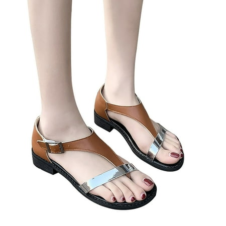 Aayomet Women s Heeled Sandals Print Shoes Sandals Toe Fashion Clip Comfortable Roman Haps Bottom Flat Women Women s sandals Brown 8.5
Aayomet Women s Heeled Sandals Print Shoes Sandals Toe Fashion Clip Comfortable Roman Haps Bottom Flat Women Women s sandals Brown 8.5