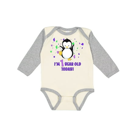 Inktastic I m 1 Year Old Today!-First Birthday Baby Penguin Gift Baby Boy or Baby Girl Long Sleeve Bodysuit
Inktastic I m 1 Year Old Today!-First Birthday Baby Penguin Gift Baby Boy or Baby Girl Long Sleeve Bodysuit