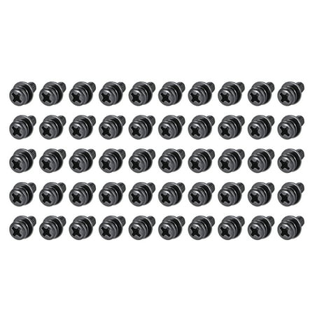 M4 x 6mm Carbon Steel Phillips Pan Head Machine Screws Bolts Combine with Spring Washer and Plain Washers 50pc
M4 x 6mm Carbon Steel Phillips Pan Head Machine Screws Bolts Combine with Spring Washer and Plain Washers 50pc