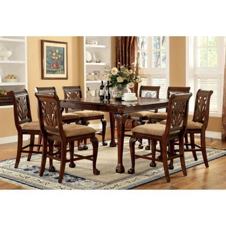 Furniture of America Harsburough Classic Counter Height 9 Piece Dining Table Set