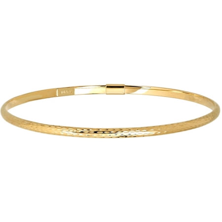 Simply Gold 10kt Yellow Gold Polished and Diamond-Cut 3mm Bangle, 8