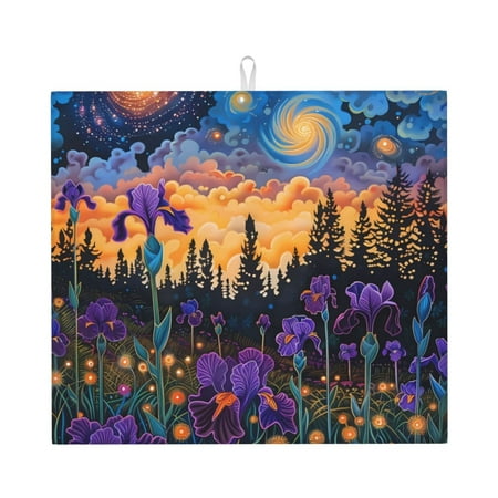 Vsdgher Cosmic Irises At Twilight Print Dish Drying Mat Kitchen Counter Mat Dish Drying Pad for Dishes Utensils Pots and Pans 16 x 18
Vsdgher Cosmic Irises At Twilight Print Dish Drying Mat Kitchen Counter Mat Dish Drying Pad for Dishes Utensils Pots and Pans 16 x 18