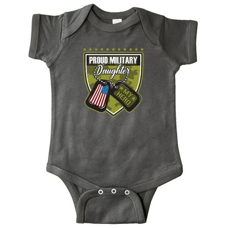 Inktastic Proud Military Daughter Soldier Hero Gift Baby Girl Bodysuit