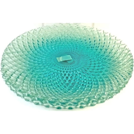 Biedermann u0026 Sons-Blue Glass Diamond Plate Candle Dish