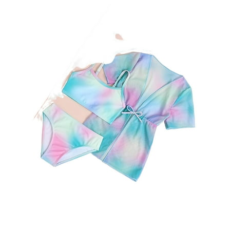 3pack Boho Tie Dye Cami Multicolor Toddler Girls Bikini Sets (Girl s)