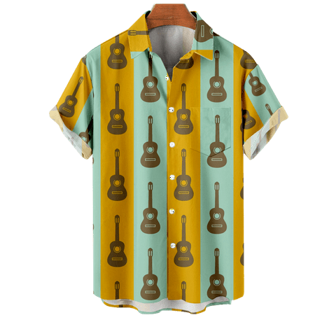 MLFU Mens Musical Graphic Hawaiian Shirts with Chest Pocket Breathable Tops Regular & Big Man Sizes
MLFU Mens Musical Graphic Hawaiian Shirts with Chest Pocket Breathable Tops Regular & Big Man Sizes
