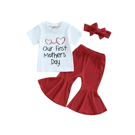 Bagilaanoe 3Pcs Newborn Baby Girl Father s Day Outfits Letters Print Short Sleeve T-shirt Tops + Flare Trousers + Headband 3M 6M 12M 18M Kids Long Pants Set
Bagilaanoe 3Pcs Newborn Baby Girl Father s Day Outfits Letters Print Short Sleeve T-shirt Tops + Flare Trousers + Headband 3M 6M 12M 18M Kids Long Pants Set