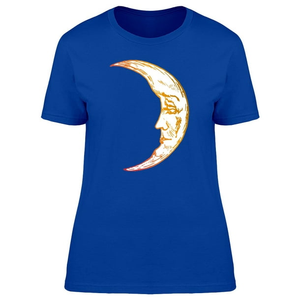 Moon With Tired Face Watercolor Tee Women's -Image by Shutterstock