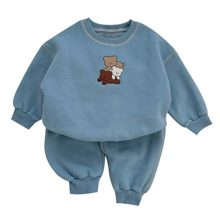 Toddler Baby Boys Clothes Outfits Cute Kids Set Girls Cartoon Bear Print Sweatshirt Bear Embroidery Sweatshirt And Pants 2 Piece Suit Casual Infant Playwear Suits Blue 18-24 Months
Toddler Baby Boys Clothes Outfits Cute Kids Set Girls Cartoon Bear Print Sweatshirt Bear Embroidery Sweatshirt And Pants 2 Piece Suit Casual Infant Playwear Suits Blue 18-24 Months