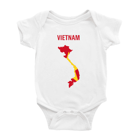 Vietnam Map Flag Clothes Unisex (White 18-24 Months)
