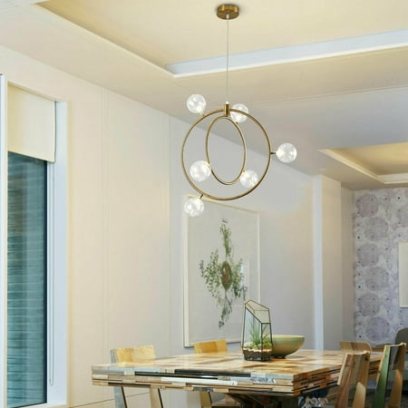 Oukaning 18.89inch Modern LED Chandelier with 6 Transparent Glass Ball lights Adjust Height (Gold)
Oukaning 18.89inch Modern LED Chandelier with 6 Transparent Glass Ball lights Adjust Height (Gold)