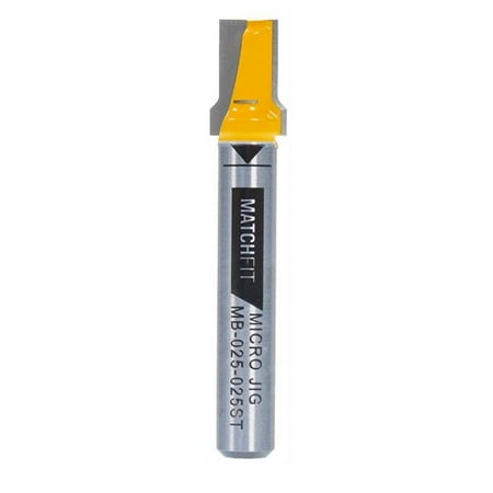 MICROJIG Matchfit MB-025-025ST Relief 1/4 Shank 1/4 Straight Router Bit