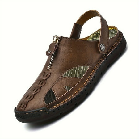 Plus Size Mens Stylish Solid Leather Sandals - Ultra-Comfortable Water-Resistant Anti-Slip Rubber Sole - Perfect for Beach Water & Outdoor Adventures
Plus Size Mens Stylish Solid Leather Sandals - Ultra-Comfortable Water-Resistant Anti-Slip Rubber Sole - Perfect for Beach Water & Outdoor Adventures