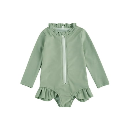 Douhoow 1-5 Years Girls Long Sleeve Swimsuit Solid Color Ruffle Zipper Swimwear Bathing Suit
Douhoow 1-5 Years Girls Long Sleeve Swimsuit Solid Color Ruffle Zipper Swimwear Bathing Suit