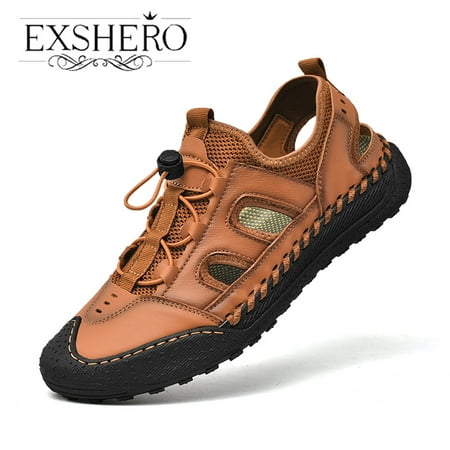 Men‘s Sandals Leather Durable Non Slip Outdoor Hiking Trekking Sandals Comfy Beach Water Shoes Spring And Summer
Men‘s Sandals Leather Durable Non Slip Outdoor Hiking Trekking Sandals Comfy Beach Water Shoes Spring And Summer