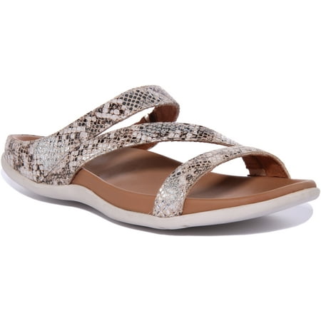 Strive Trio Women s Strappy Leather Sandal In Snake Size 7.5/8