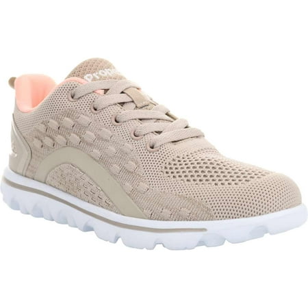 Women s Propet TravelActiv Axial Sneaker Taupe/Peach Mesh