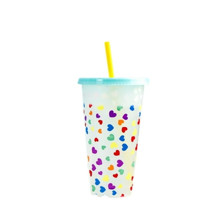 Color Changing Tumbler with Lids and Straw Reusable for Cold Drink Heart Shape Pattern for Adults & Kids
Color Changing Tumbler with Lids and Straw Reusable for Cold Drink Heart Shape Pattern for Adults & Kids