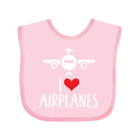 Inktastic Plane I Love Airplanes Gift Baby Boy or Baby Girl Bib