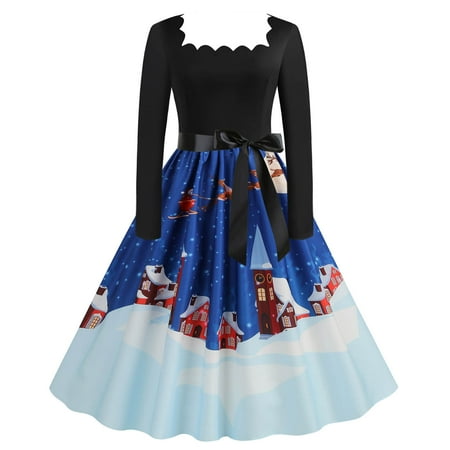Red Dresses for Women Womens Dresses Maxi Dress Elegant Christmas Printed Fashion Women Long Sleeve Square Neck Ladies Slim Dress on Clearance Summer Dresses Homecoming Dresses Blue M
Red Dresses for Women Womens Dresses Maxi Dress Elegant Christmas Printed Fashion Women Long Sleeve Square Neck Ladies Slim Dress on Clearance Summer Dresses Homecoming Dresses Blue M