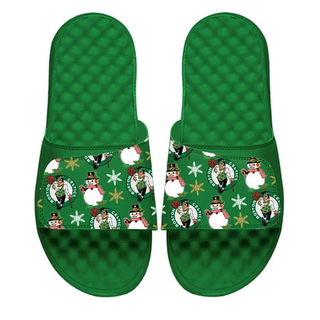 Men s ISlide Kelly Green Boston Celtics Holiday Pattern Slide Sandals