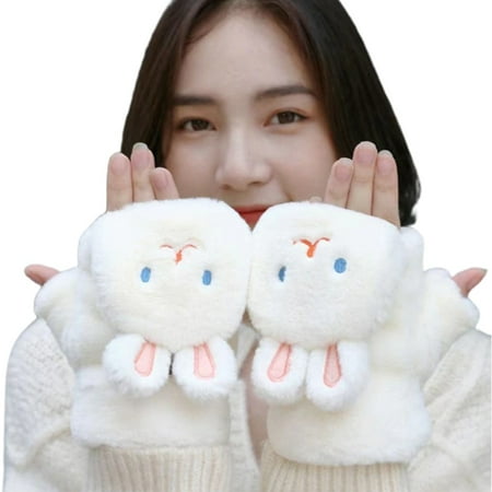 GENEMA Cartoon Rabbit Shaped Flip Gloves for Adult Women Half Finger Cute Winter Gloves
GENEMA Cartoon Rabbit Shaped Flip Gloves for Adult Women Half Finger Cute Winter Gloves
