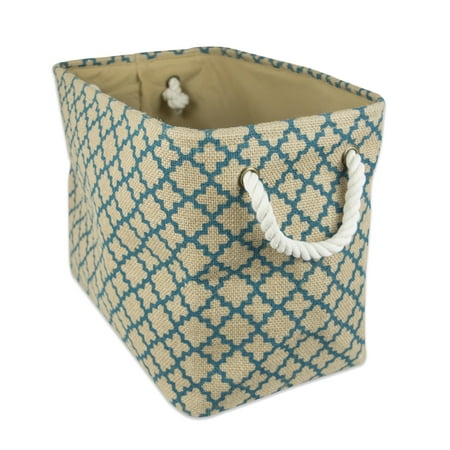 CC Home Furnishings 12 Brown and Teal Burlap Rectangular Large Bin with Rope Handles
CC Home Furnishings 12 Brown and Teal Burlap Rectangular Large Bin with Rope Handles
